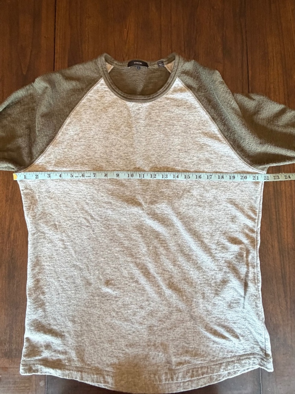 Vince Lieutenant Green & Gray Baseball Long Sleeve Crew Double Knit, Size Large - Picture 12 of 12